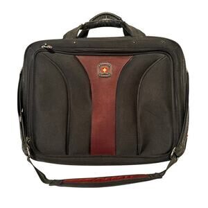 SWISSGEAR Black Red Padded Laptop Bag Case Shoulder Bag Work Office Gift Zipper